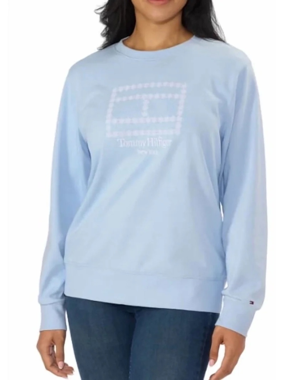 Tommy Hilfiger Light Women’s Blue Logo Crewneck Sweatshirt